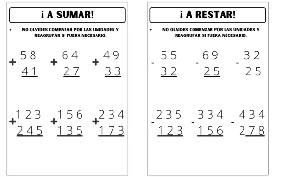 Sumas Y Restas Profe Social